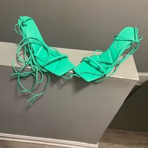 Women's Strappy Green Sandals